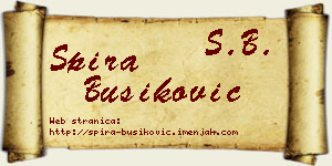 Spira Bušiković vizit kartica